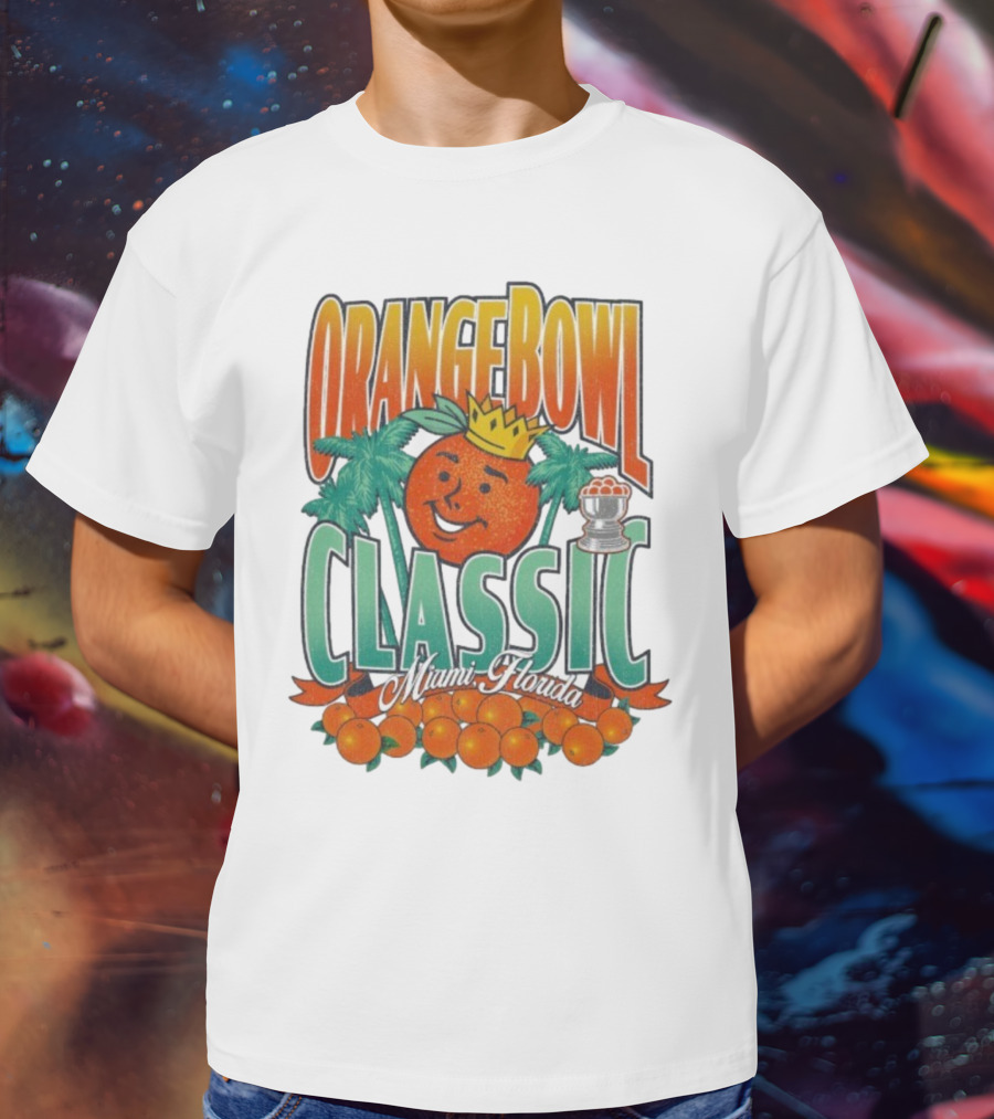 Orange Bowl Classic Miami Florida Vintage Football Champion Logo T-Shirt