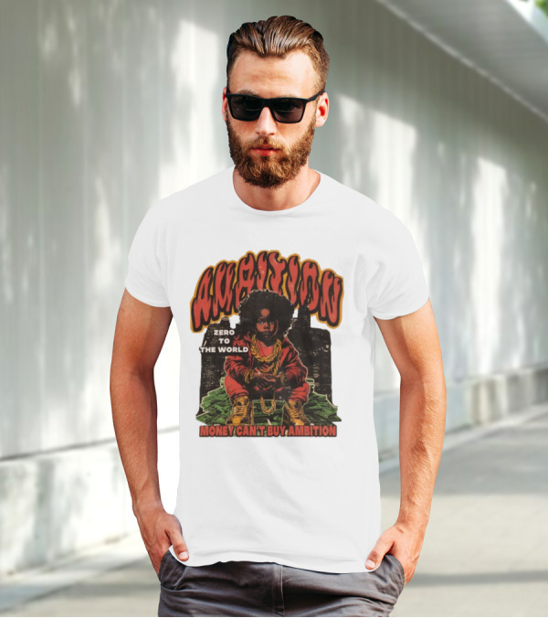 Ambition Zero To The World Money Can't Buy Ambition Golden Chains And City Skyline T-Shirt