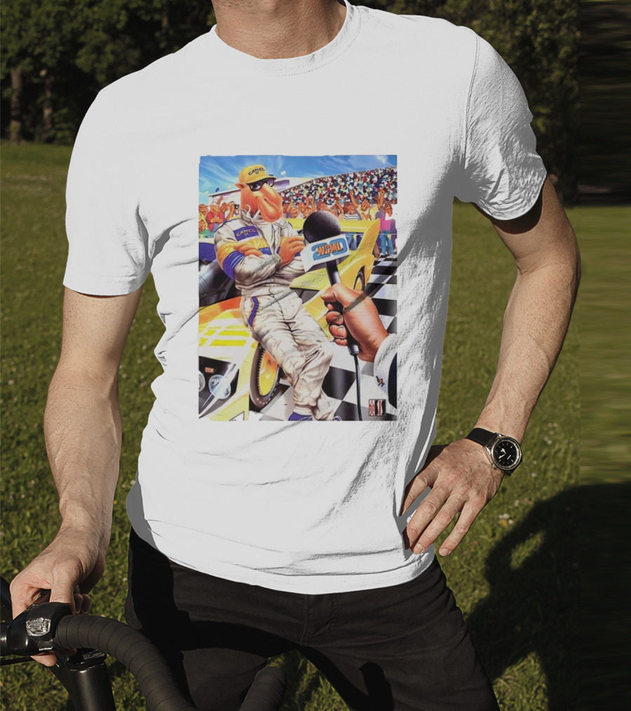Camel GT Racing Driver Interview Checkered Flag Scene T-Shirt
