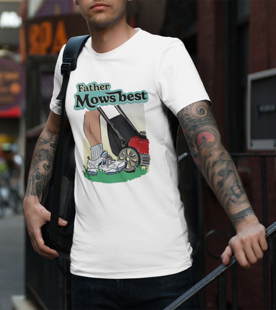 Father Mows Best Emotionalclub Lawn Mower Sneaker Style T-Shirt