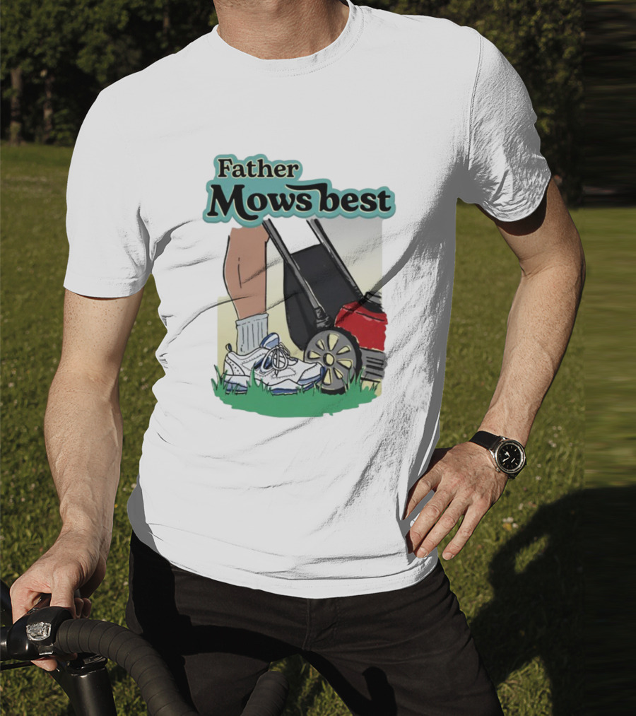 Father Mows Best Emotionalclub Lawn Mower Sneaker Style T-Shirt