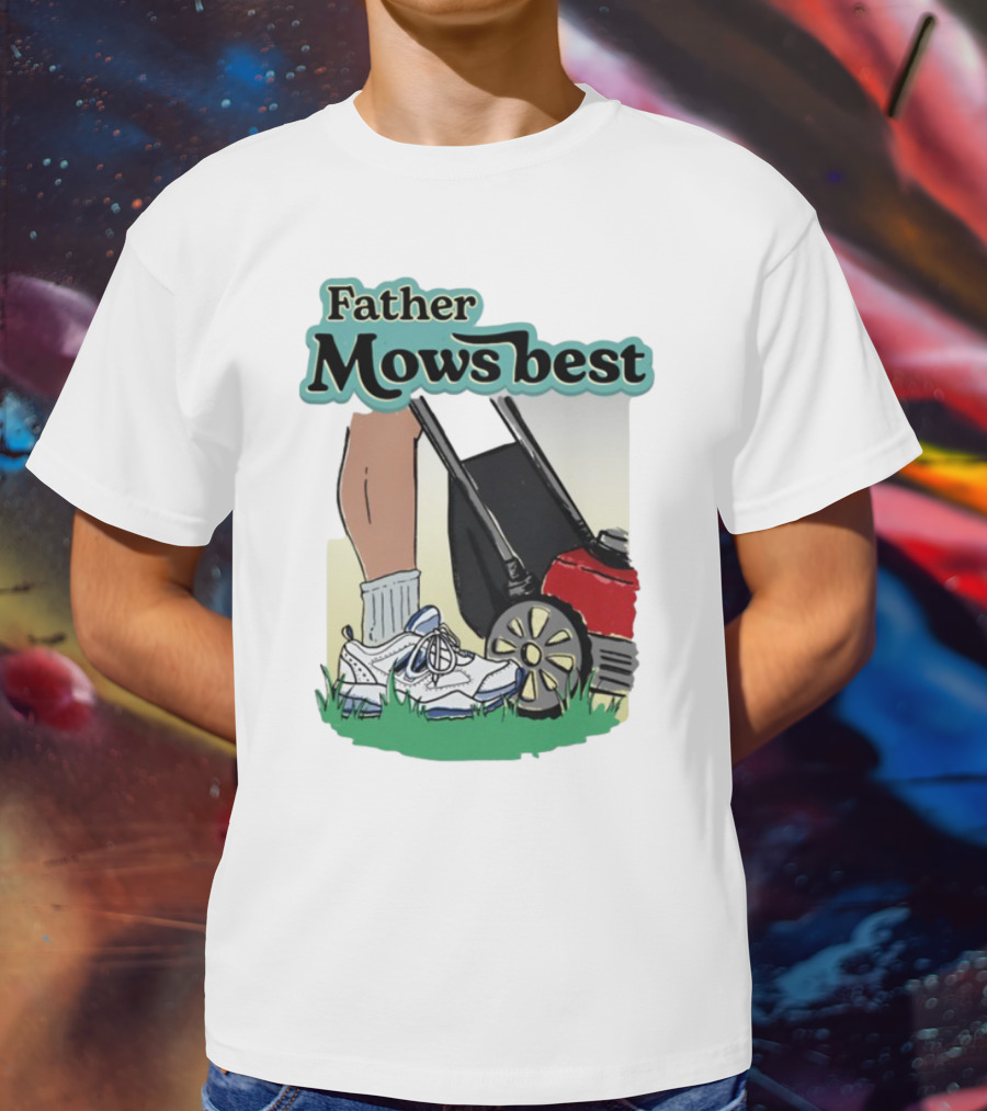 Father Mows Best Emotionalclub Lawn Mower Sneaker Style T-Shirt