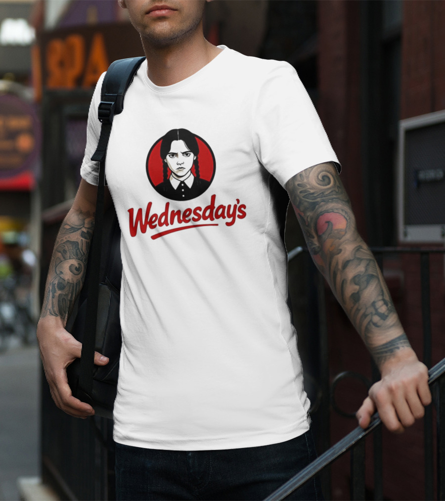 Jenna Ortega Wednesday's Parody Red Circle Graphic T-Shirt