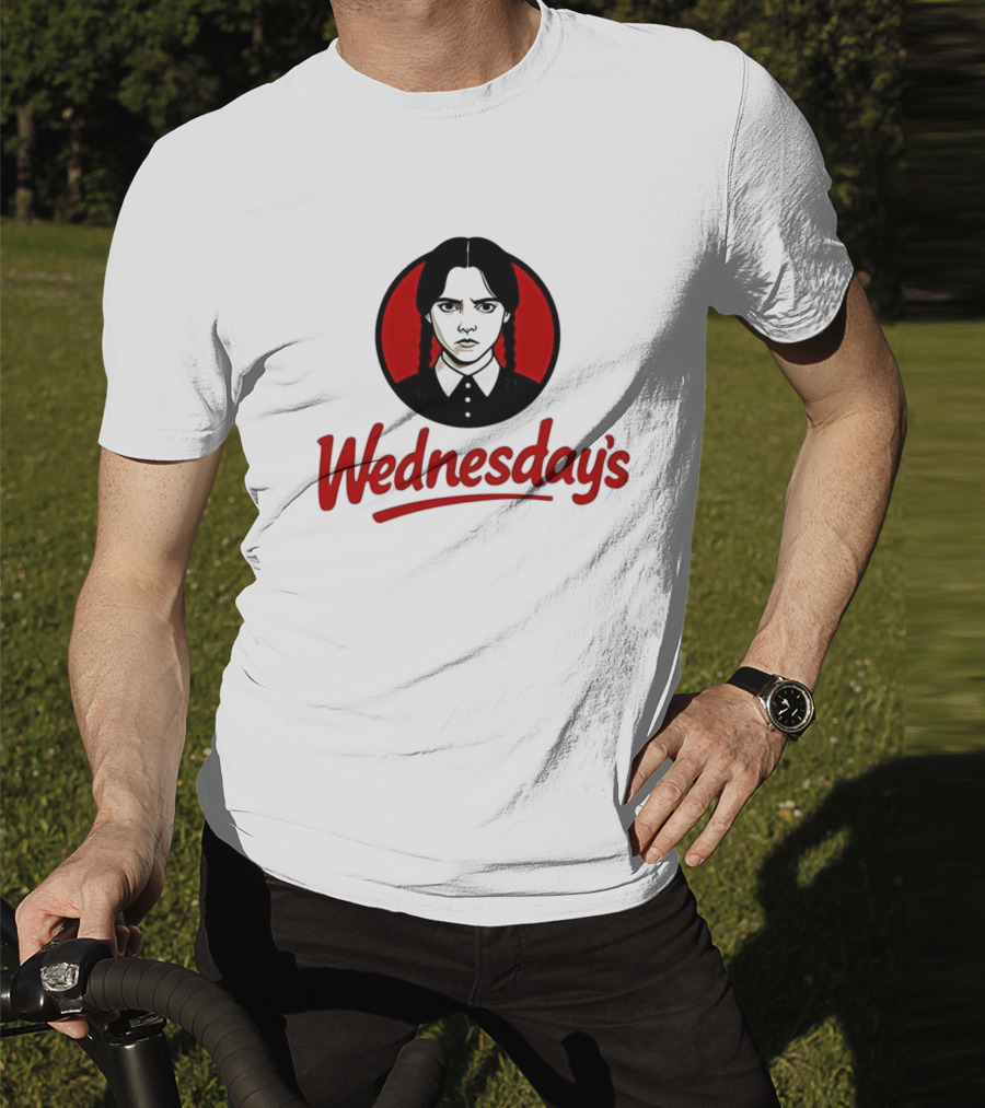 Jenna Ortega Wednesday's Parody Red Circle Graphic T-Shirt