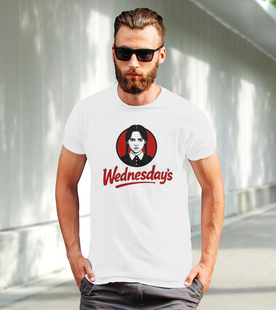 Jenna Ortega Wednesday's Parody Red Circle Graphic T-Shirt