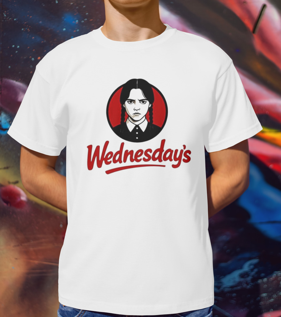 Jenna Ortega Wednesday's Parody Red Circle Graphic T-Shirt