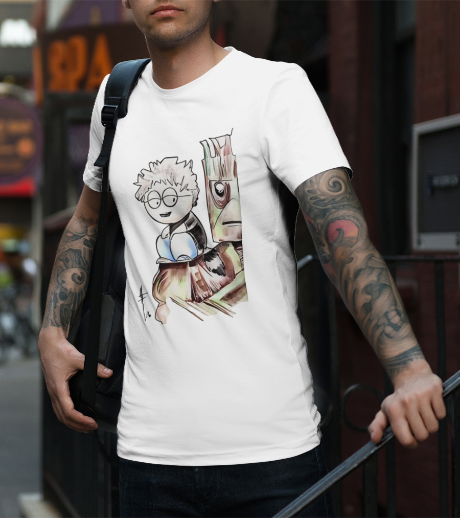 Kyle Broflovski And Groot Cartoon Mashup Fan Art South Park Guardians Of The Galaxy Crossover T-Shirt