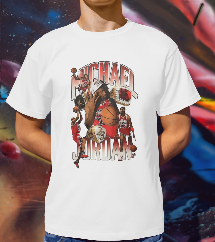 Michael Jordan NBA Bulls Champion Iconic Moments T-Shirt