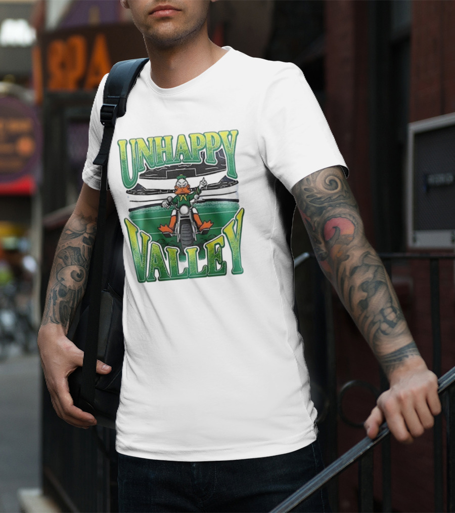 Oregon Ducks Unhappy Valley Mascot Motorcycle Rider T-Shirt