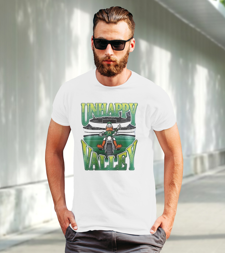 Oregon Ducks Unhappy Valley Mascot Motorcycle Rider T-Shirt