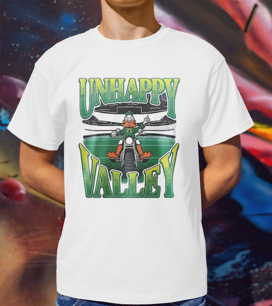 Oregon Ducks Unhappy Valley Mascot Motorcycle Rider T-Shirt