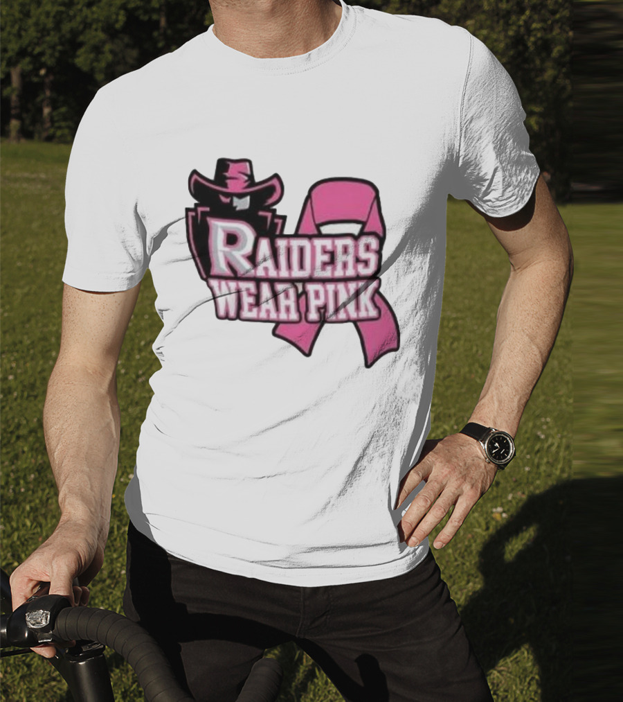 Raiders Wear Pink Breast Cancer Awareness Power Ribbon T-Shirt