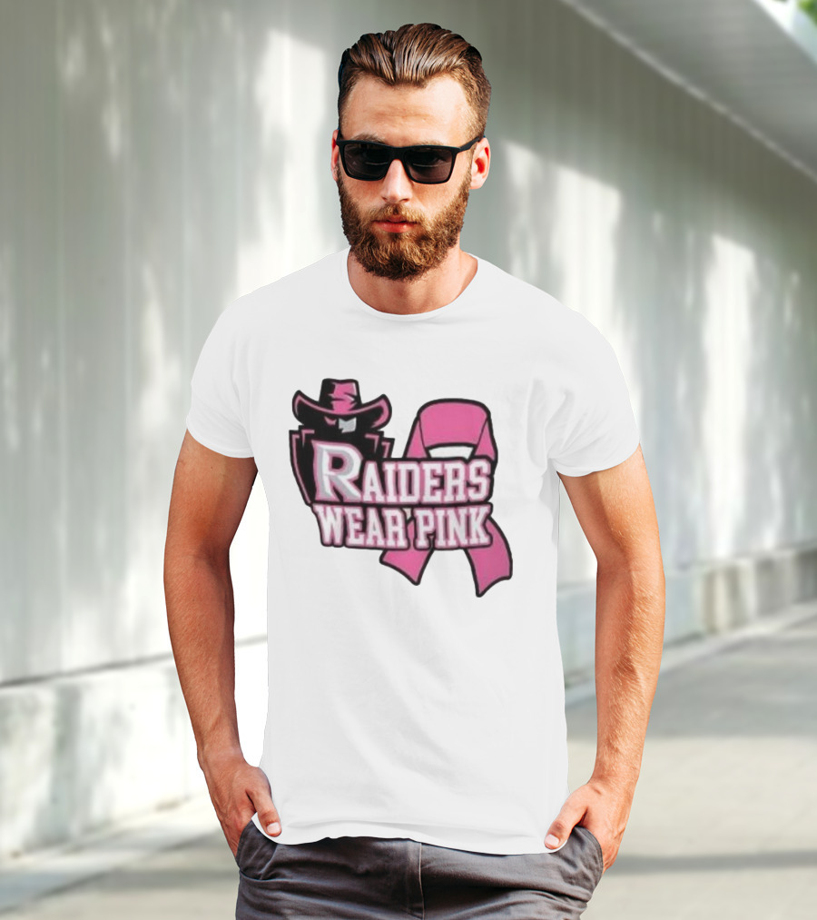 Raiders Wear Pink Breast Cancer Awareness Power Ribbon T-Shirt