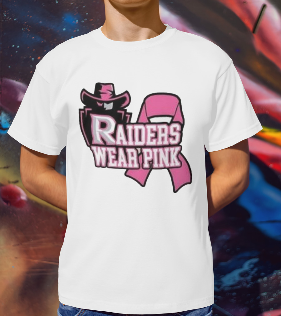 Raiders Wear Pink Breast Cancer Awareness Power Ribbon T-Shirt