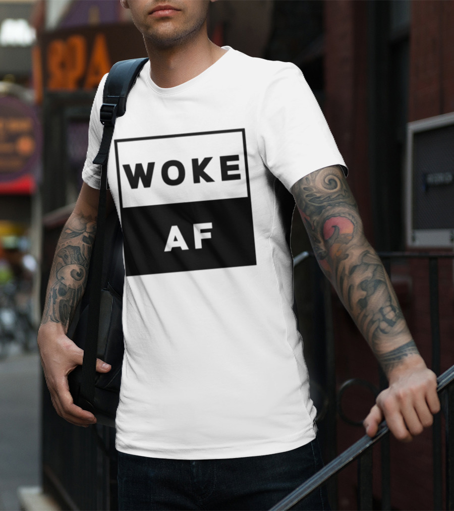 David Wearing Woke Af Bold Statement Trendy Phrase T-Shirt