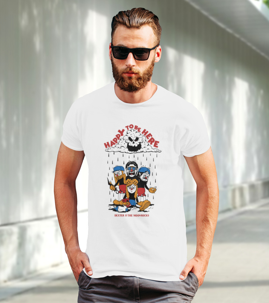 Dexter & The Moonrocks Happy To Be Here Blue And Red Outfits T-Shirt