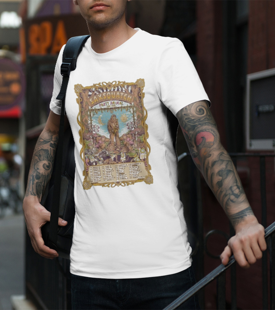 Saxsquatch Party Animal 2026 Tour Psychedelic Forest Jam Band T-Shirt