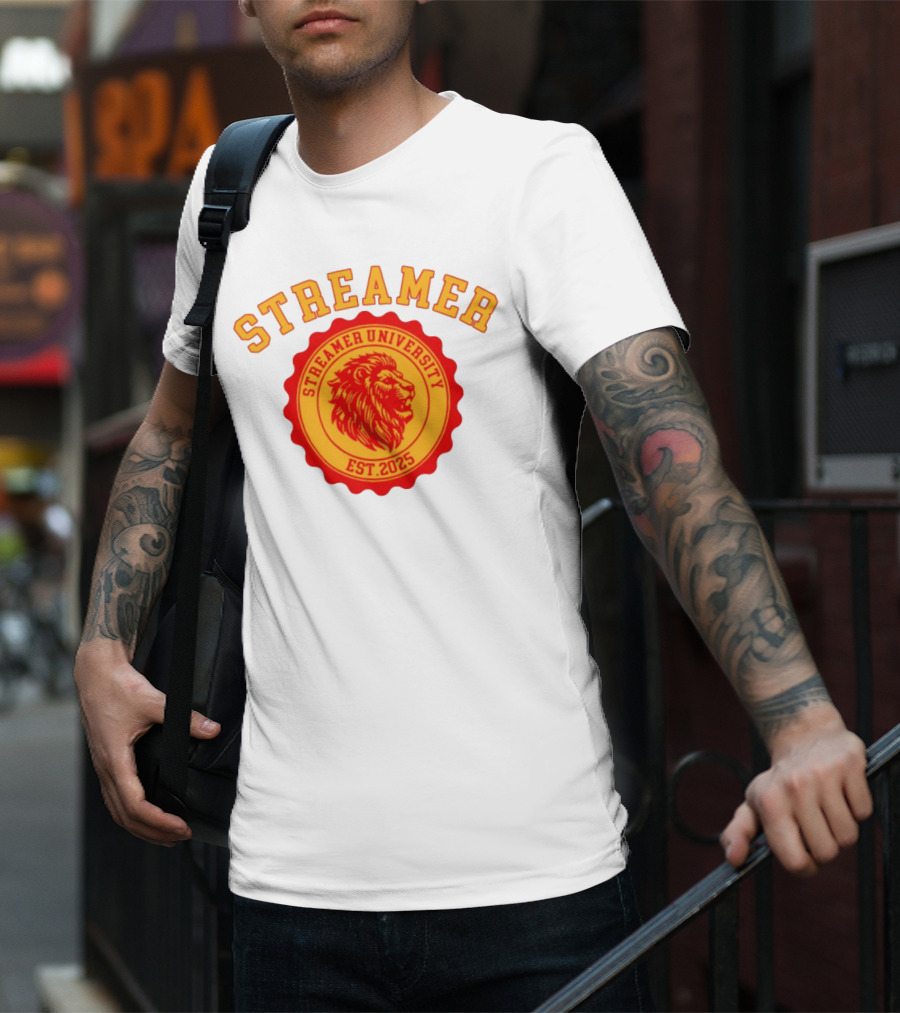 Streamer University Est 2025 Lion Emblem T-Shirt