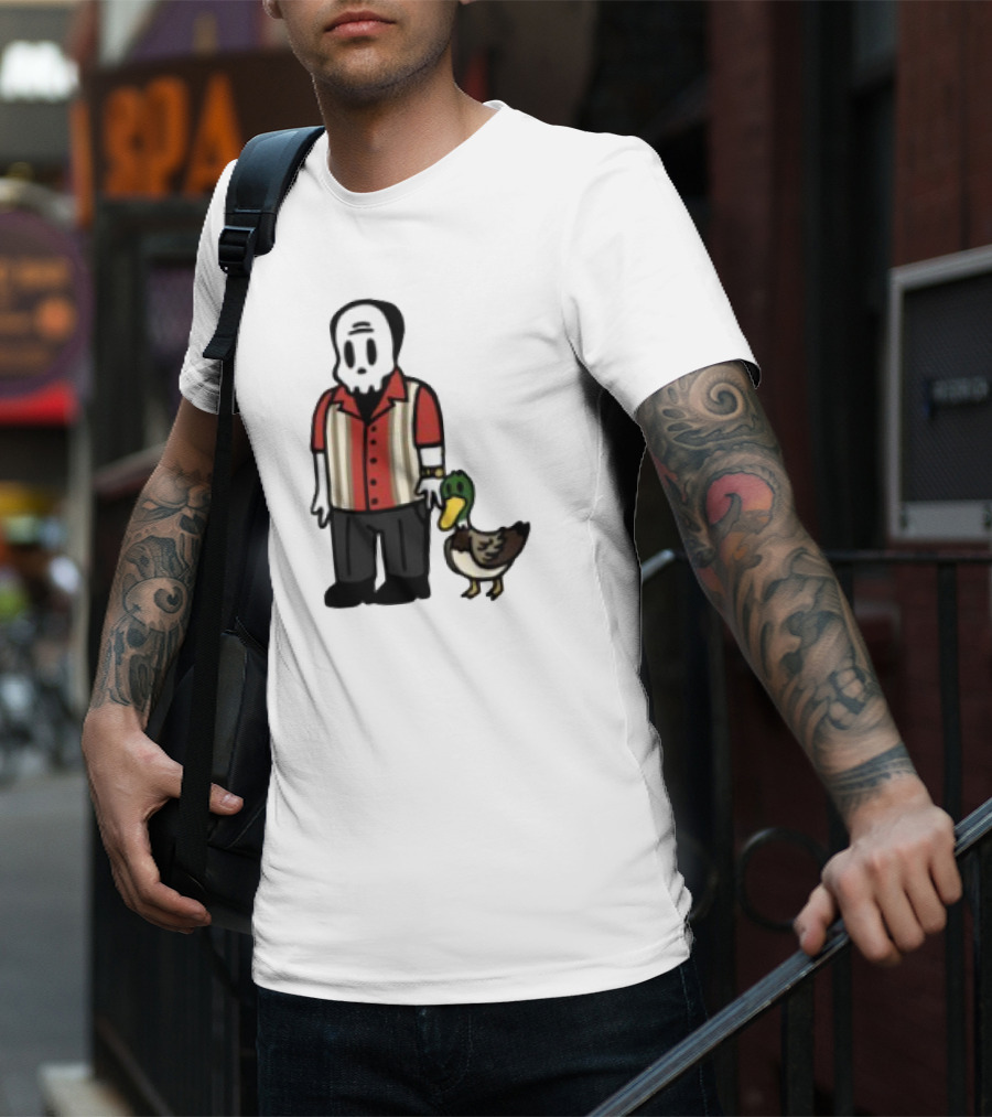 Warren Lotas Skull Character With Duck Companion Bowling Style Outfit T-Shirt