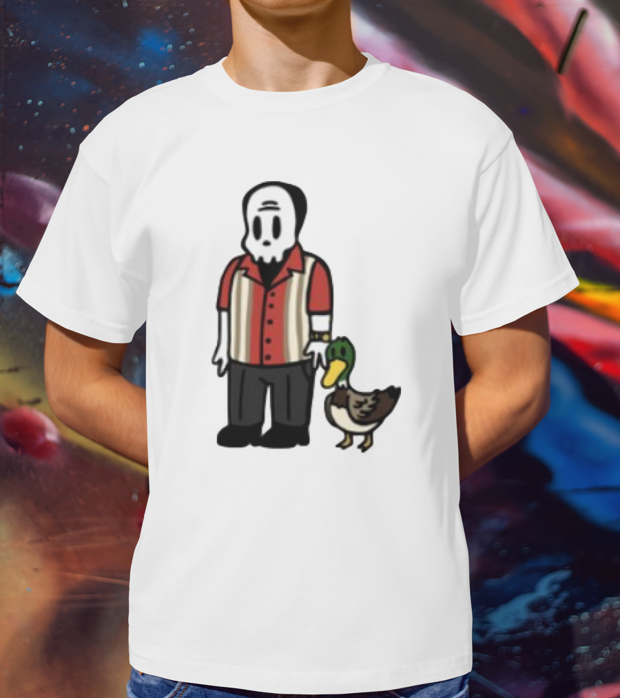 Warren Lotas Skull Character With Duck Companion Bowling Style Outfit T-Shirt