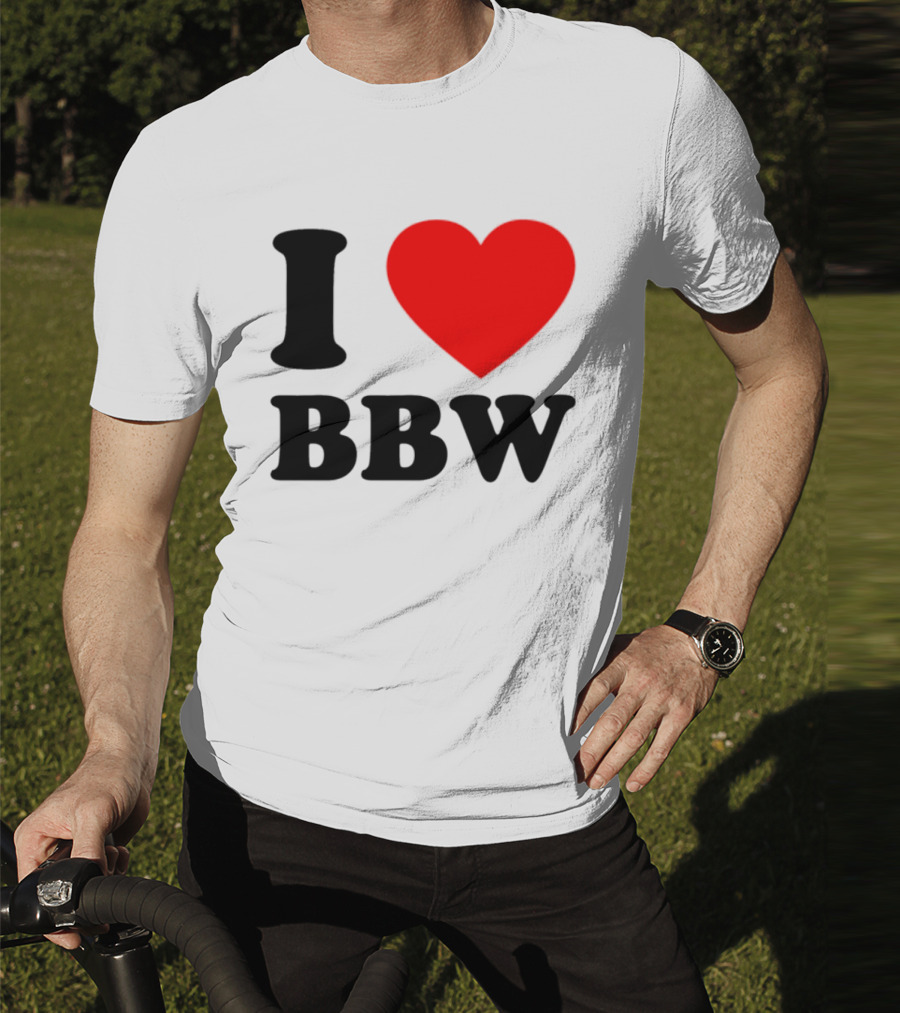 I Love BBW Heart Symbol Statement T-Shirt