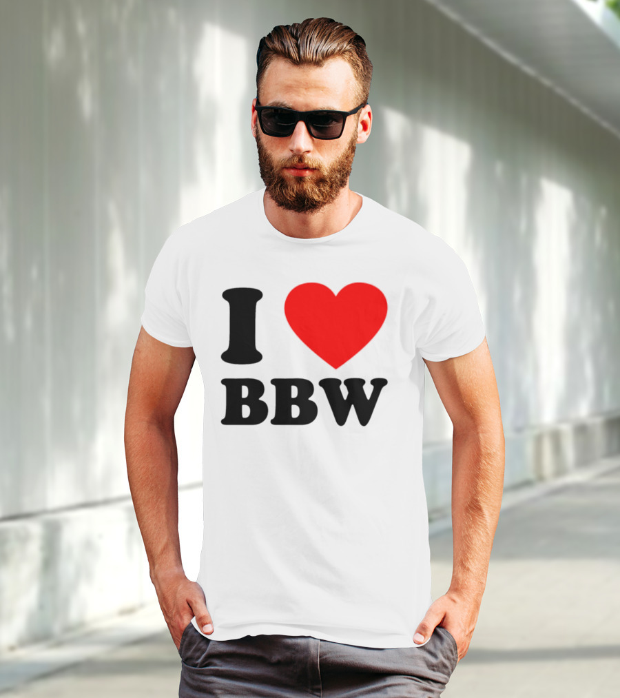I Love BBW Heart Symbol Statement T-Shirt
