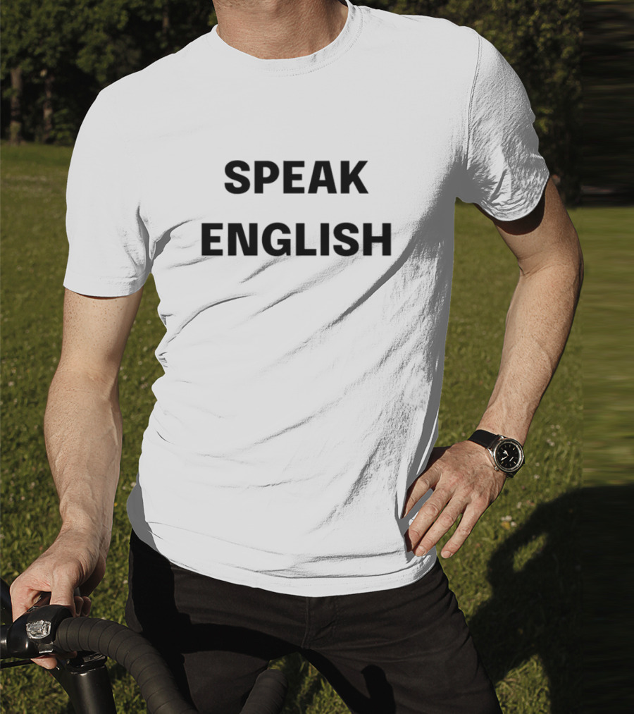 John Rocker Speak English American Flag Background T-Shirt