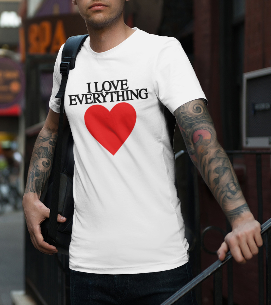 Mira Joyce I Love Everything Heart Red Graphic Style T-Shirt