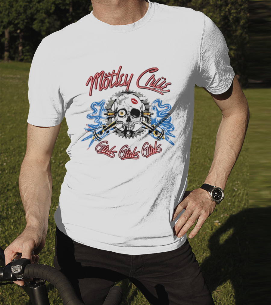 Mötley Crüe Vintage Spark Plug Girls Girls Girls T-Shirt