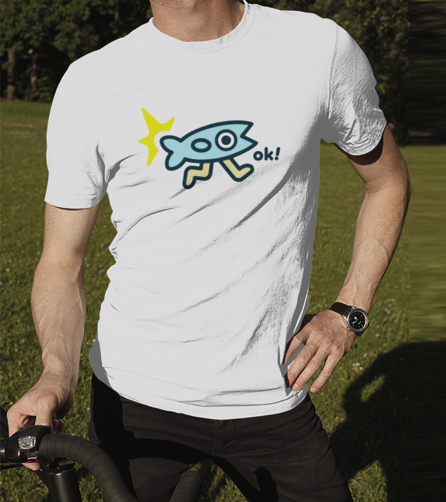 Oksuperday Fish With Legs And Star Icon Ok T-Shirt