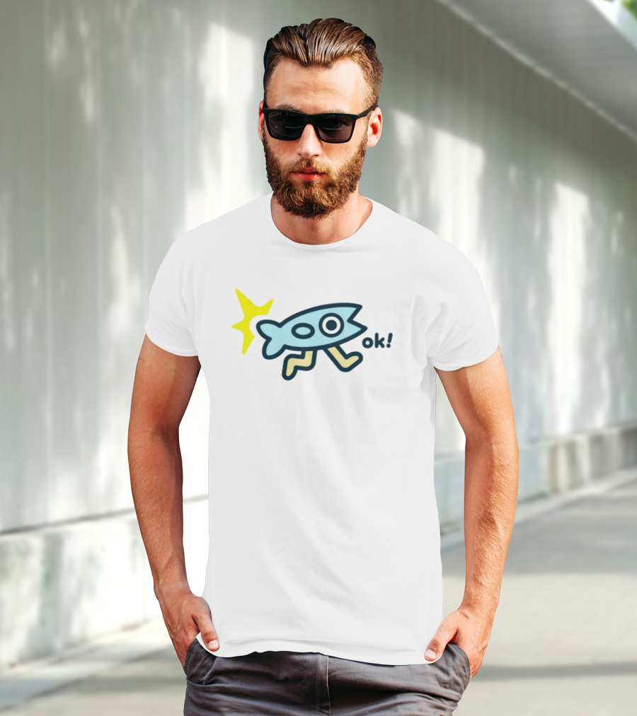 Oksuperday Fish With Legs And Star Icon Ok T-Shirt