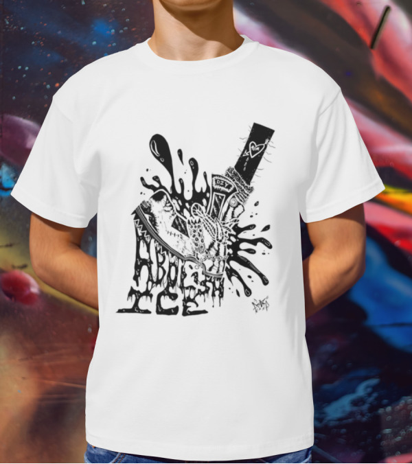Punk With A Camera Abolish Ice Graphic Design Illustration T-Shirt