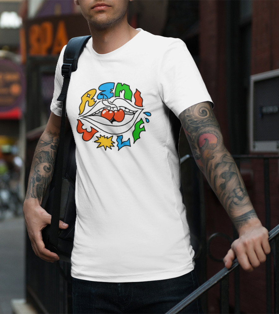 Remi Wolf Cherries Colorful Abstract Text Bright And Playful Style T-Shirt