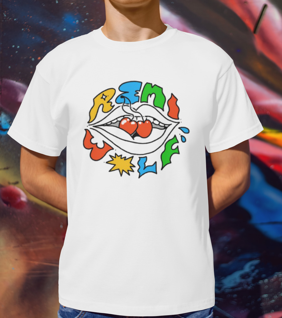 Remi Wolf Cherries Colorful Abstract Text Bright And Playful Style T-Shirt