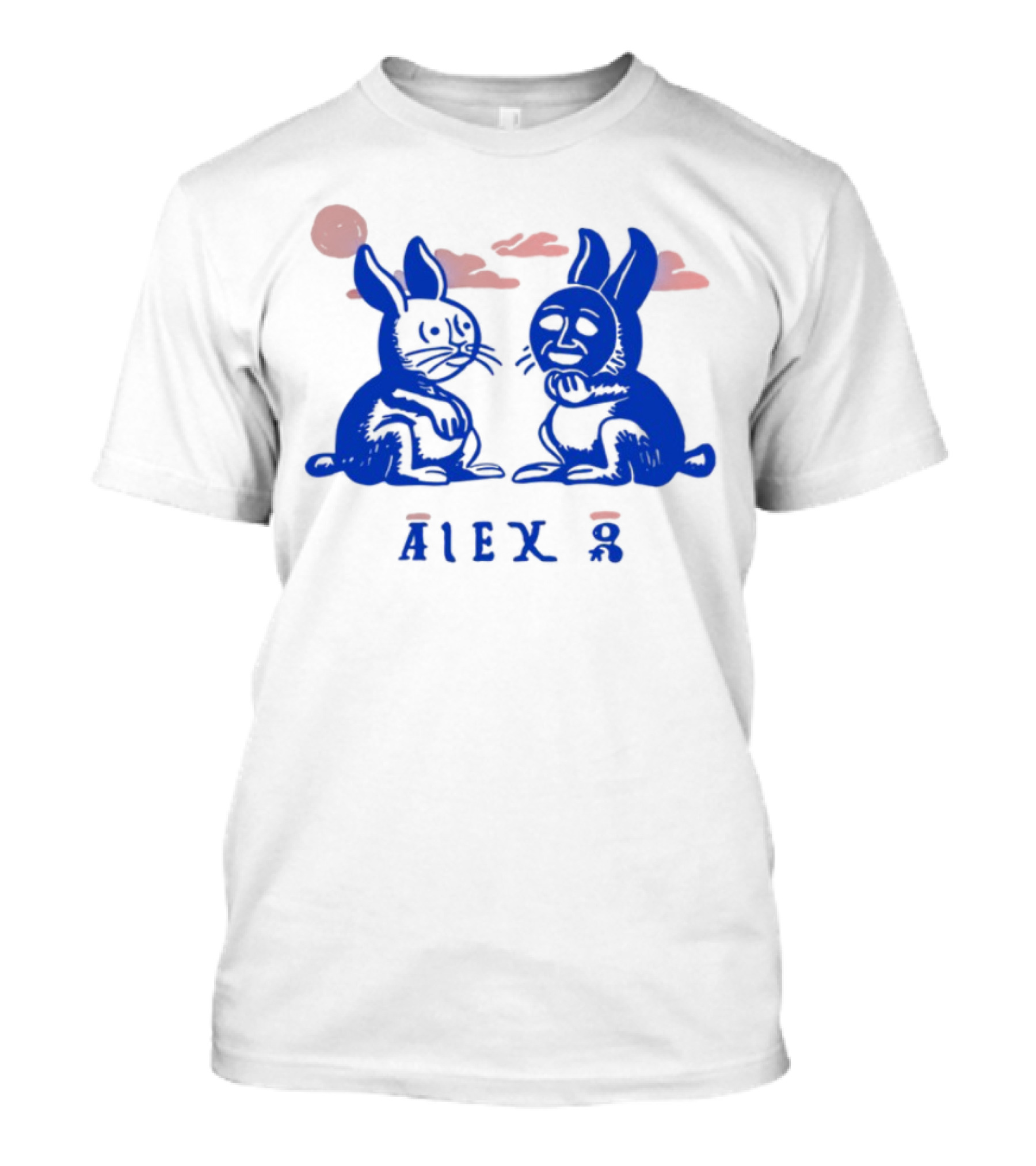 Alex G Rabbit Blue Red Clouds T-Shirt