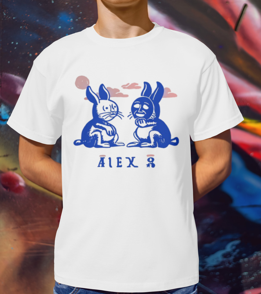 Alex G Rabbit Blue Red Clouds T-Shirt