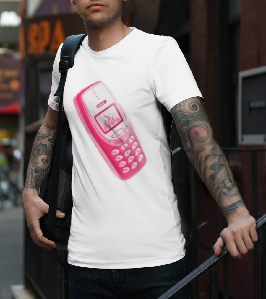 Ben Ellis The Burner Phone Retro Cell Fire Graphic T-Shirt
