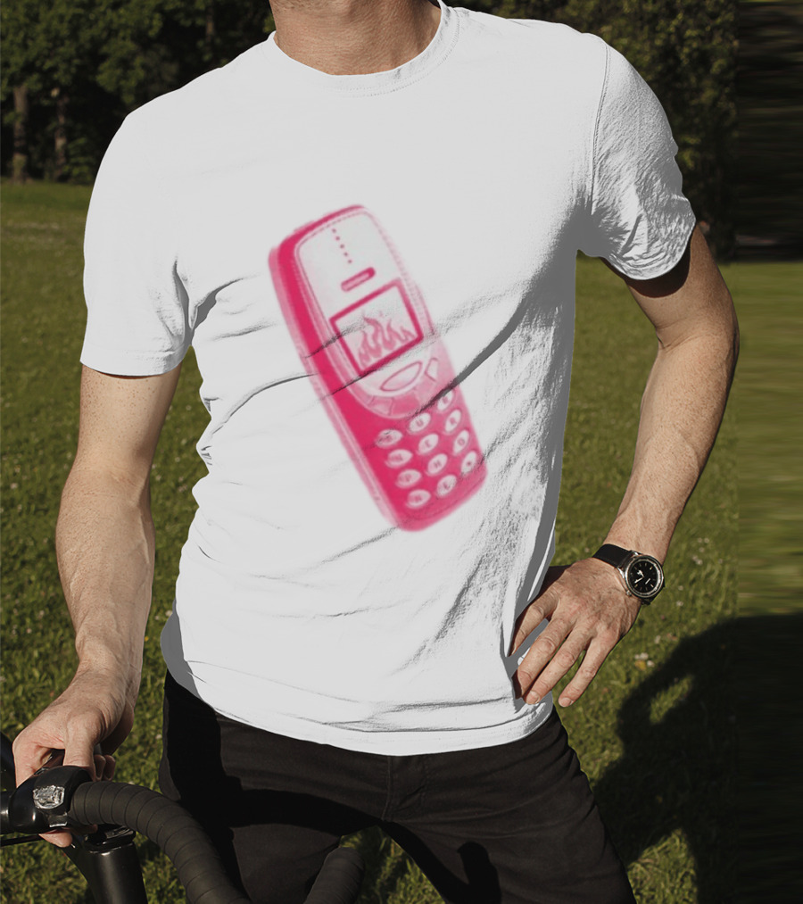 Ben Ellis The Burner Phone Retro Cell Fire Graphic T-Shirt