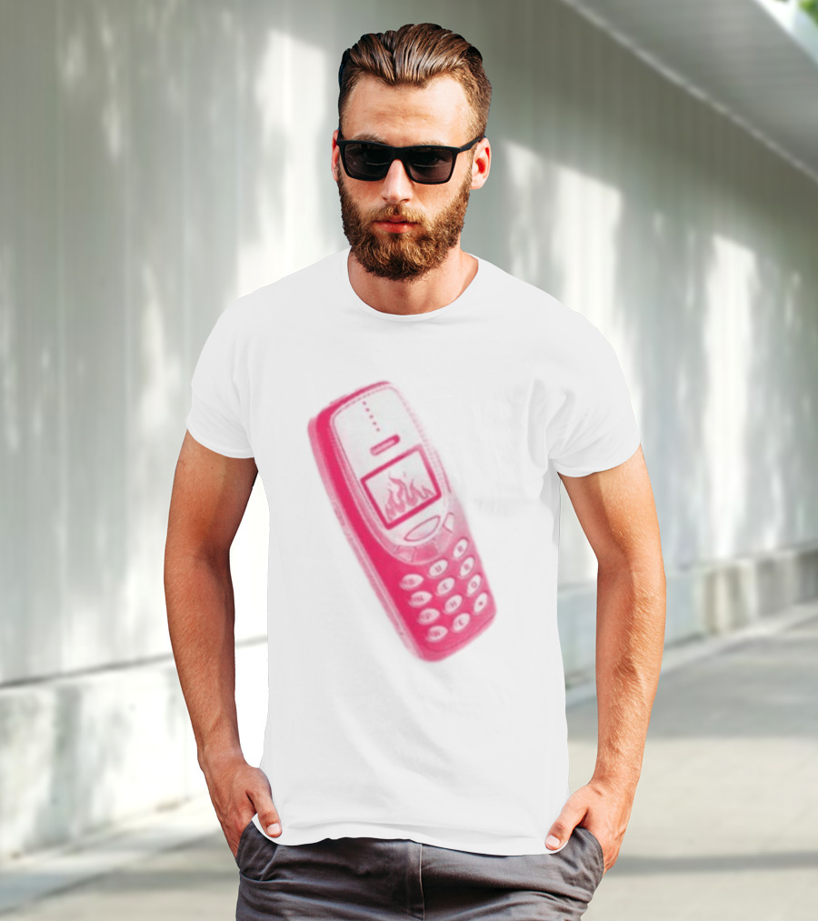 Ben Ellis The Burner Phone Retro Cell Fire Graphic T-Shirt