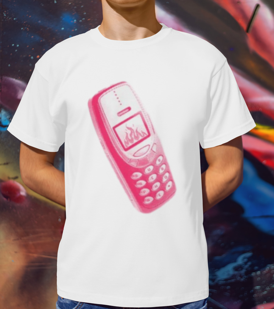 Ben Ellis The Burner Phone Retro Cell Fire Graphic T-Shirt
