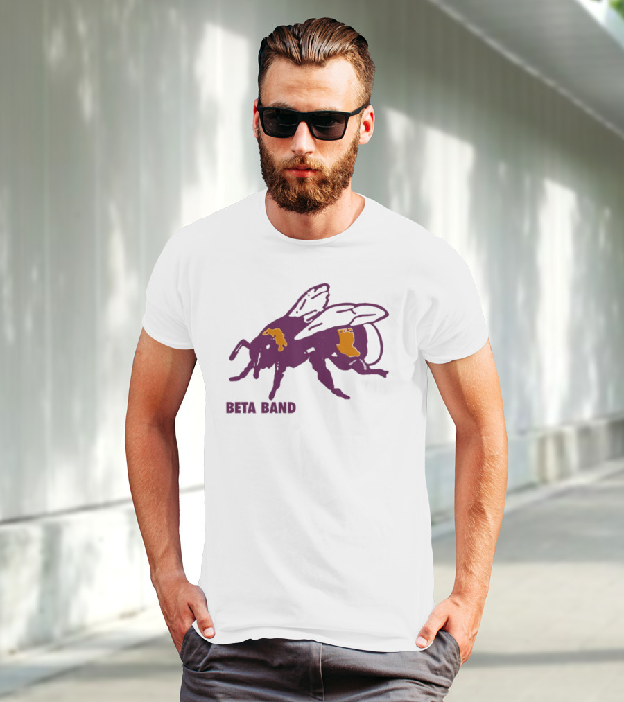 Beta Band Abstract Bee Purple Yellow T-Shirt