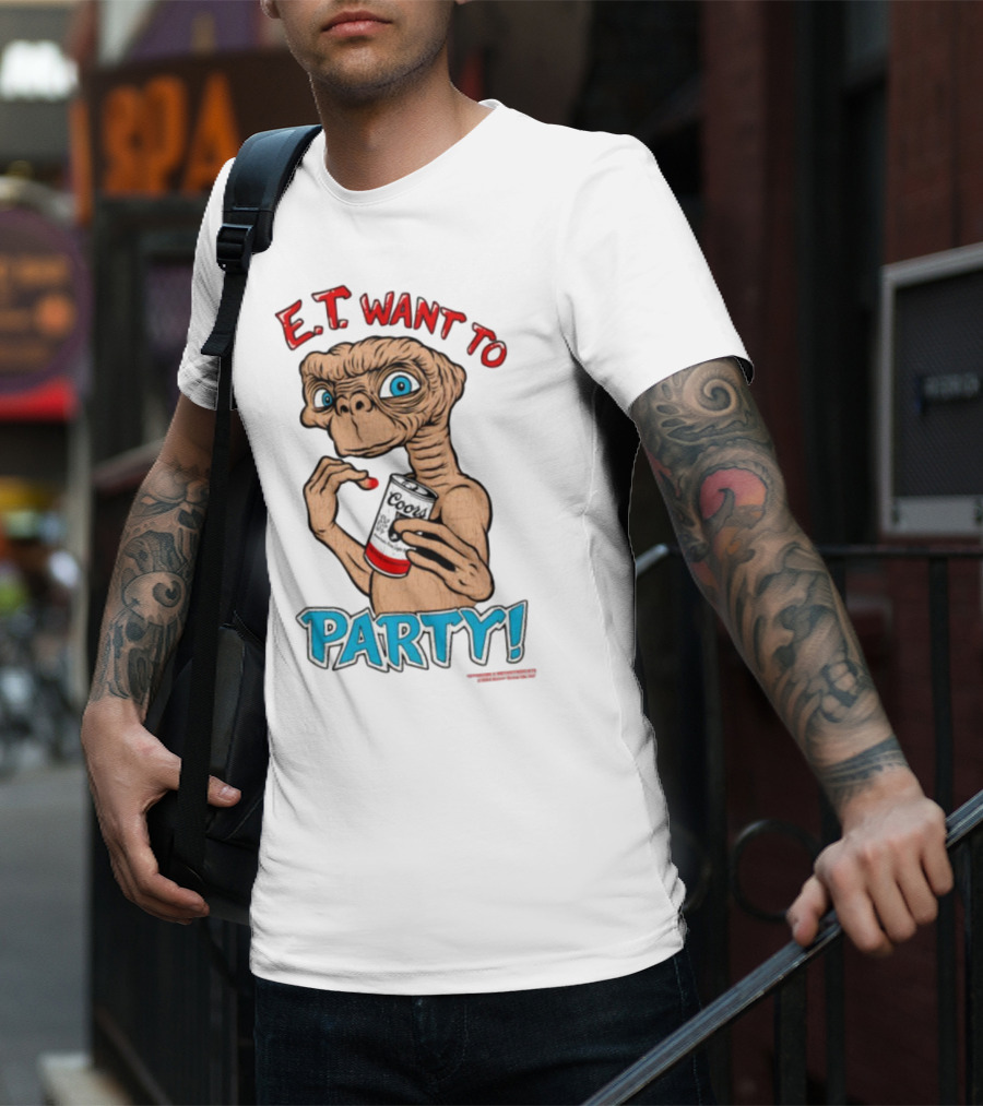 E.T. Want To Party Coors Can T-Shirt