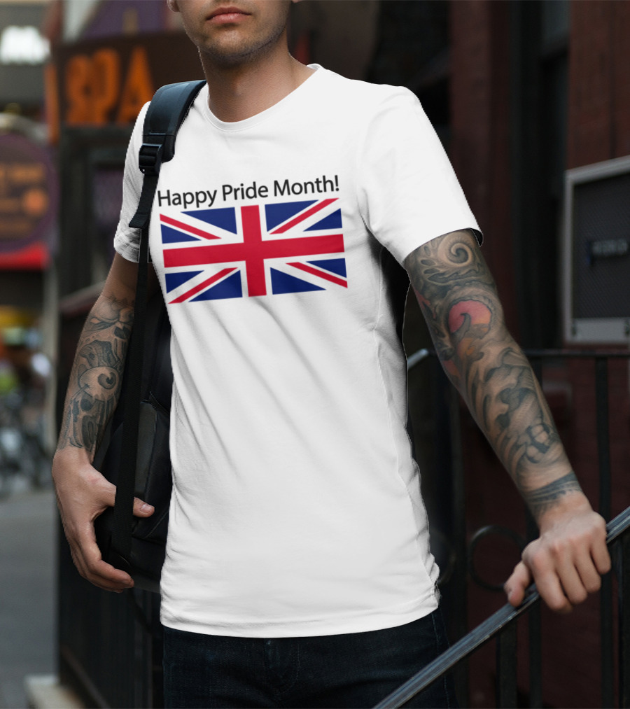 UK Flag Illegalshirts Happy Pride Month American Flag T-Shirt