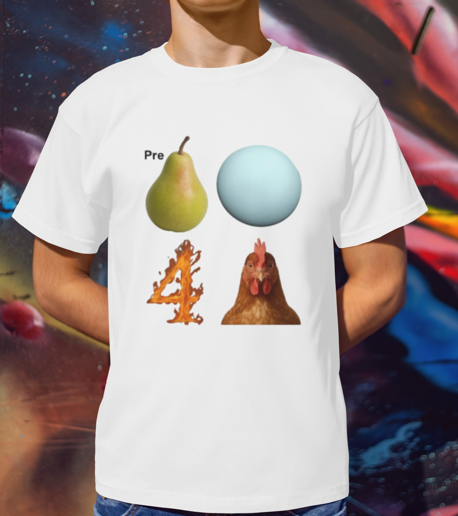 Prepare Pear Sphere Fire Chicken T-Shirt