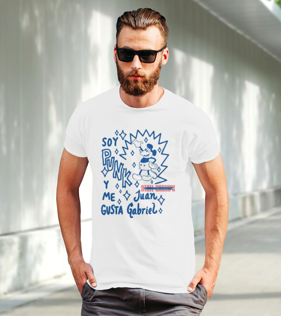 Soy Punk Y Me Gusta Juan Gabriel Sparkling Cartoon Punk Style T-Shirt