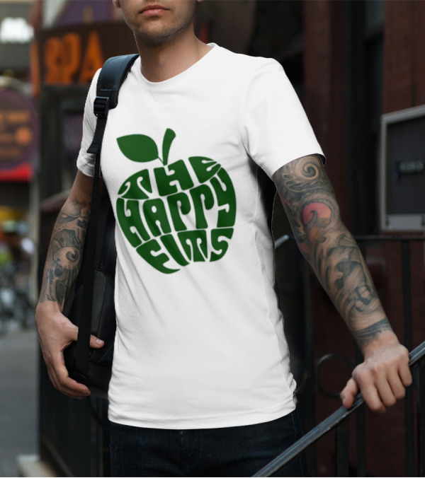 The Happy Fits Green Apple Text Art T-Shirt