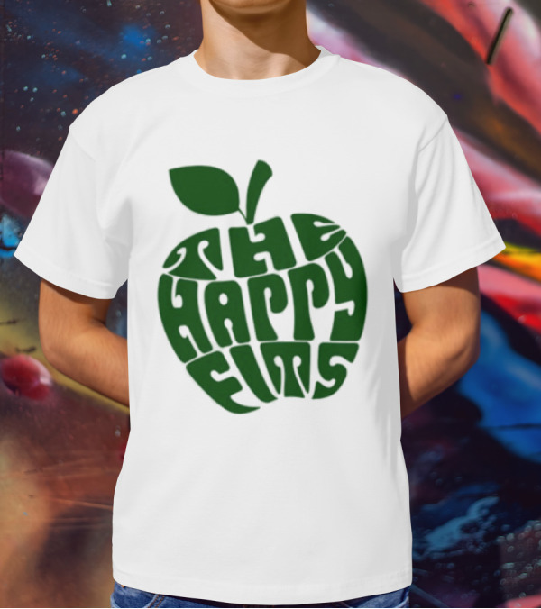 The Happy Fits Green Apple Text Art T-Shirt