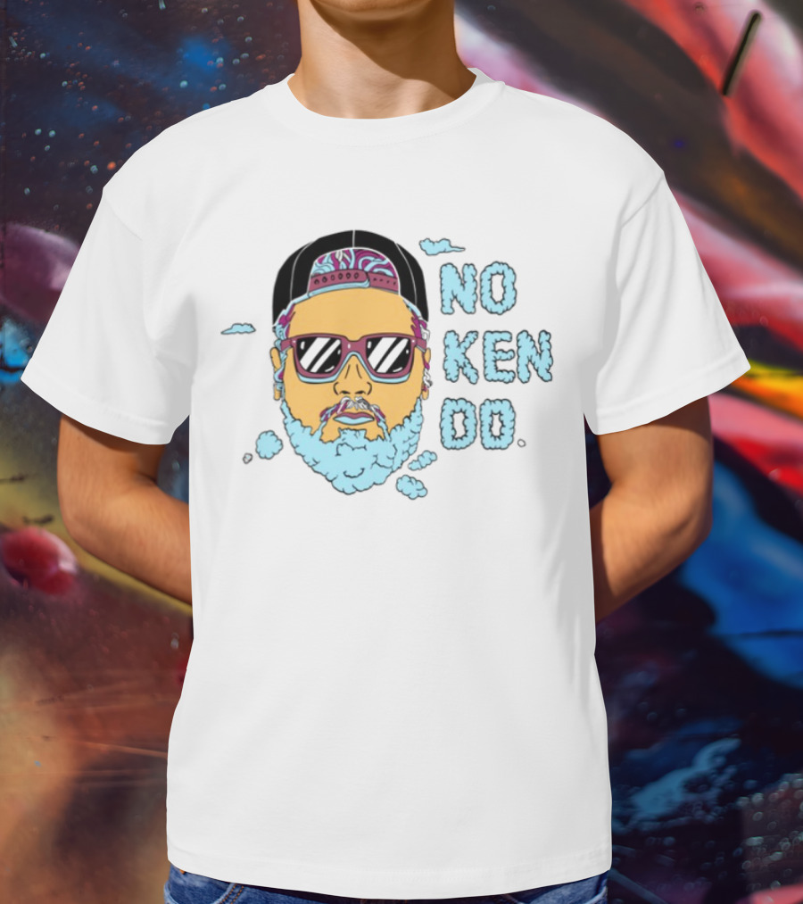 No Ken Do Trippy Ken Sunglasses Beard Cartoon T-Shirt
