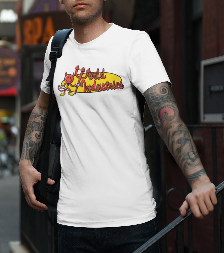 World Industries Devil Smiley Trident Oval T-Shirt