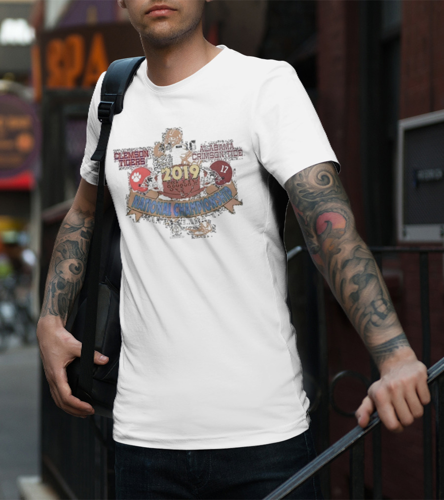 Alabama Crimson Tide Vs Clemson Tigers 2019 National Championship Matchup Santa Clara CA T-Shirt